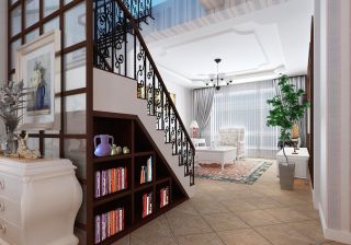 田园风格家装室内楼梯设计图片2023