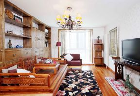 家庭休闲区古典中式风格元素装修效果图片2023
