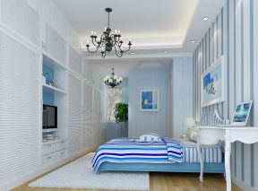 蓝色地中海风格 简约卧室装修效果图