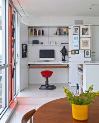 室内设计现代简约风格带阳台书房