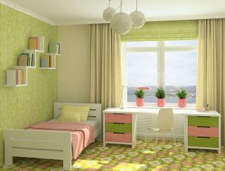 小户型小清新装修儿童卧室家具效果图片