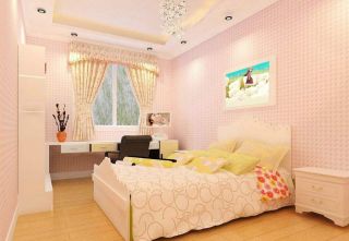 粉色卧室装修儿童卧室家具效果图片
