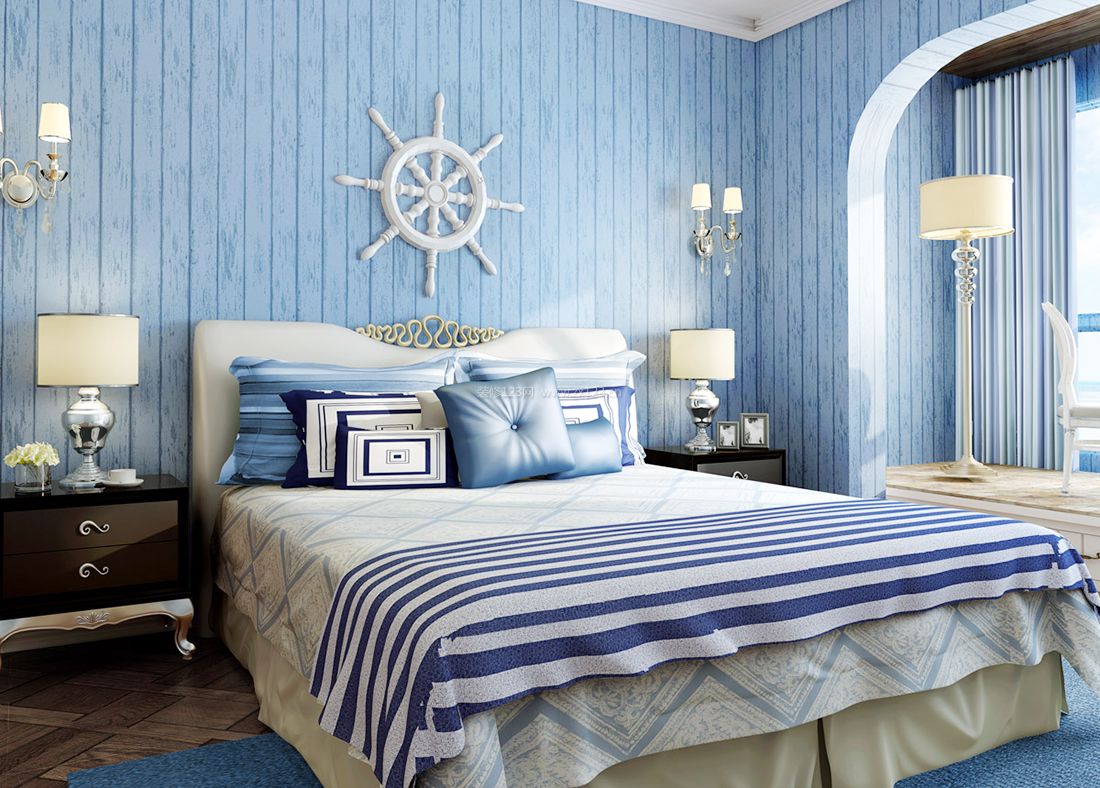 地中海家装卧室家具布置效果实景图
