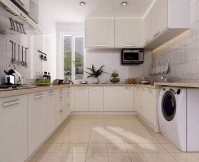 小面积厨房白色橱柜装修效果图片欣赏