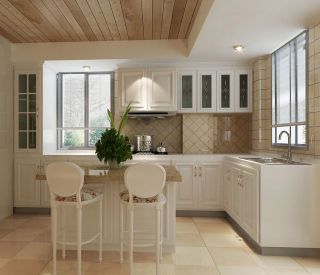 小面积厨房白色橱柜装修效果图片欣赏2023