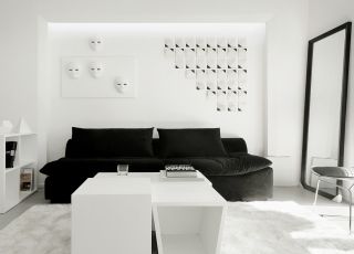 黑白简约风格家居客厅设计图片