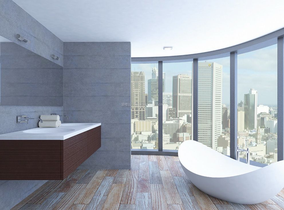 最新现代家居浴室按摩浴缸装修设计效果图片
