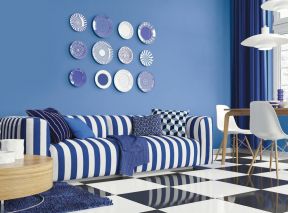 现代家居设计 蓝色墙面装修效果图片