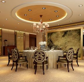 饭店包间欧式餐厅吊顶造型装修效果图-每日推荐
