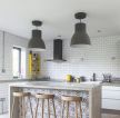 现代简约黑白风格家庭厨房吧台设计效果图