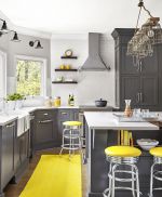 黑白现代风格家庭厨房吧台 