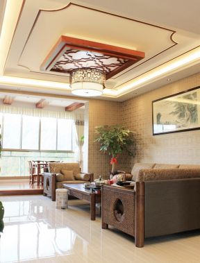 中式家装元素 古典客厅装修效果图