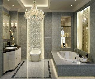 欧式砖砌浴缸装修效果图片