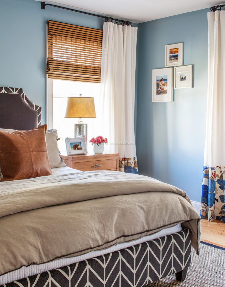 最新70平米卧室蓝色墙面装修效果图片
