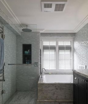 现代家居卫生间 大理石包裹浴缸装修效果图片