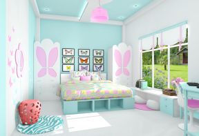家居女孩卧室墙装饰设计效果图片