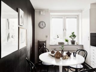 北欧小户型餐厅圆餐桌装修效果图片