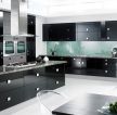 黑白现代风格餐厅厨房隔断柜造型图片