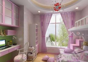 小女生卧室 高低床装修效果图片