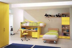 儿童卧室家具设计摆放平面效果图