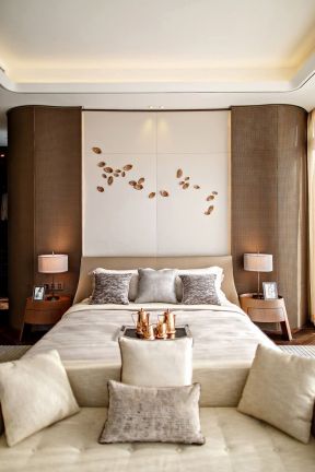 中式卧室大全 床头背景墙设计效果图
