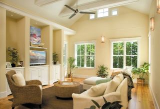家庭室内客厅纯色壁纸装修效果图片