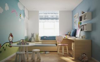 现代简约风格儿童房小面积书房装修效果图