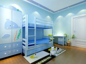现代家庭装修 儿童房高低床装修效果图