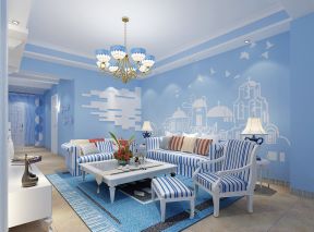 地中海风格室内装修 沙发背景墙装修效果图片