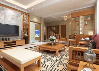 新中式客厅家具设计摆放图