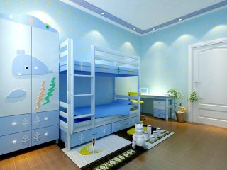 现代家庭儿童房高低床装修效果图