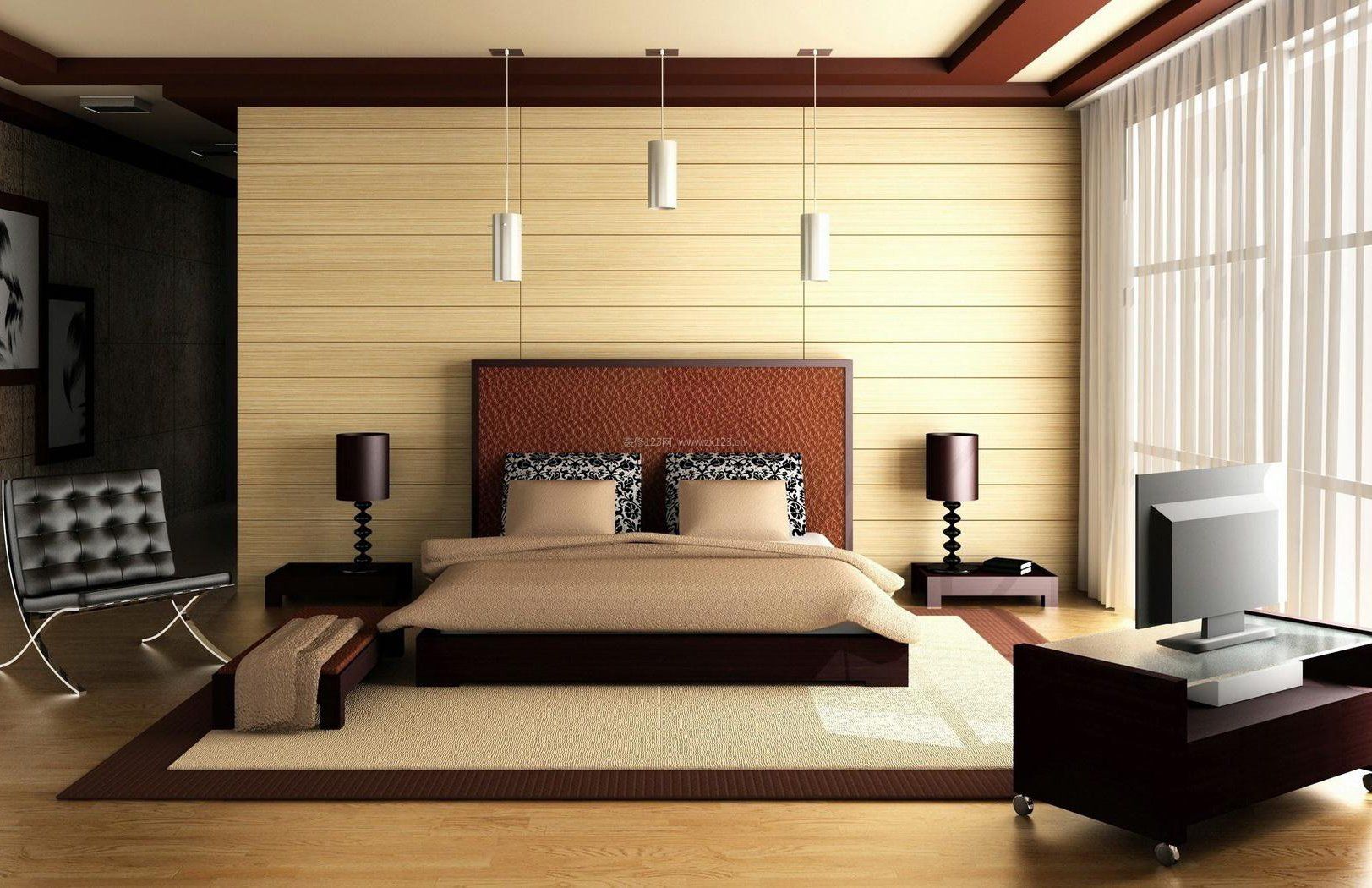 家居卧室设计床头背景墙装修效果图片