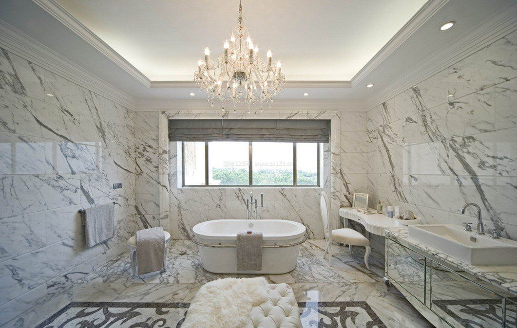 欧式豪华浴室设计效果图