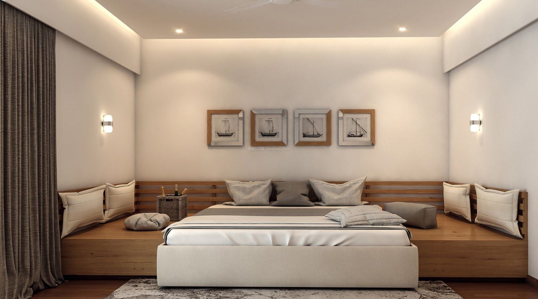 单身小卧室床装修设计效果图