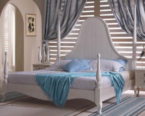 地中海风格实木家具卧室床的摆放