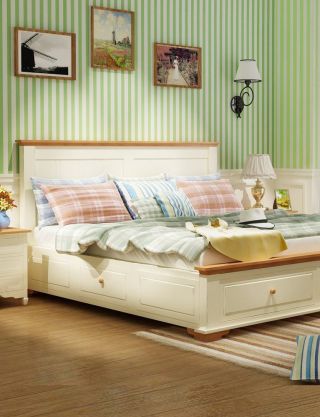 地中海风格实木家具室内卧室装修效果图大全