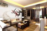 中式装饰画客厅沙发背景墙效果图欣赏