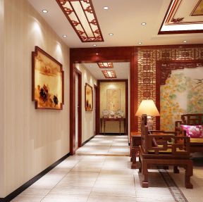 中式客厅装饰画 走廊装修效果图片