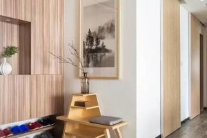 119平米三居室，鞋柜坐凳和房门上的收纳柜是老公最喜欢的设计