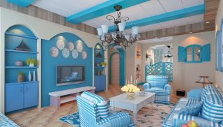 蓝色地中海风格室内设计