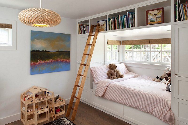 10平儿童房床书柜设计效果图