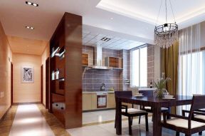 现代家装厨房和饭厅隔断设计效果图
