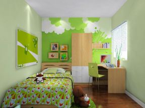 10平米儿童房 深褐色木地板装修效果图片