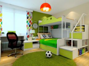 现代简约风格儿童房装修效果图 高低床装修效果图片