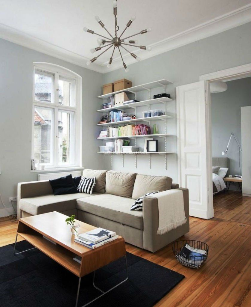 现代简欧家居客厅转角沙发装修效果图片
