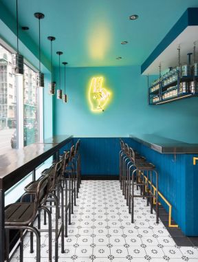 小餐厅欣赏 蓝色墙面装修效果图片