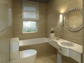 小户型卫生间砖砌浴缸装修效果图片实例