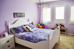 家居卧室装潢效果图 紫色卧室装修效果图