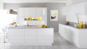简约现代风格橱柜 白色小厨房