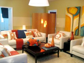 现代简欧家居客厅家具颜色搭配效果图